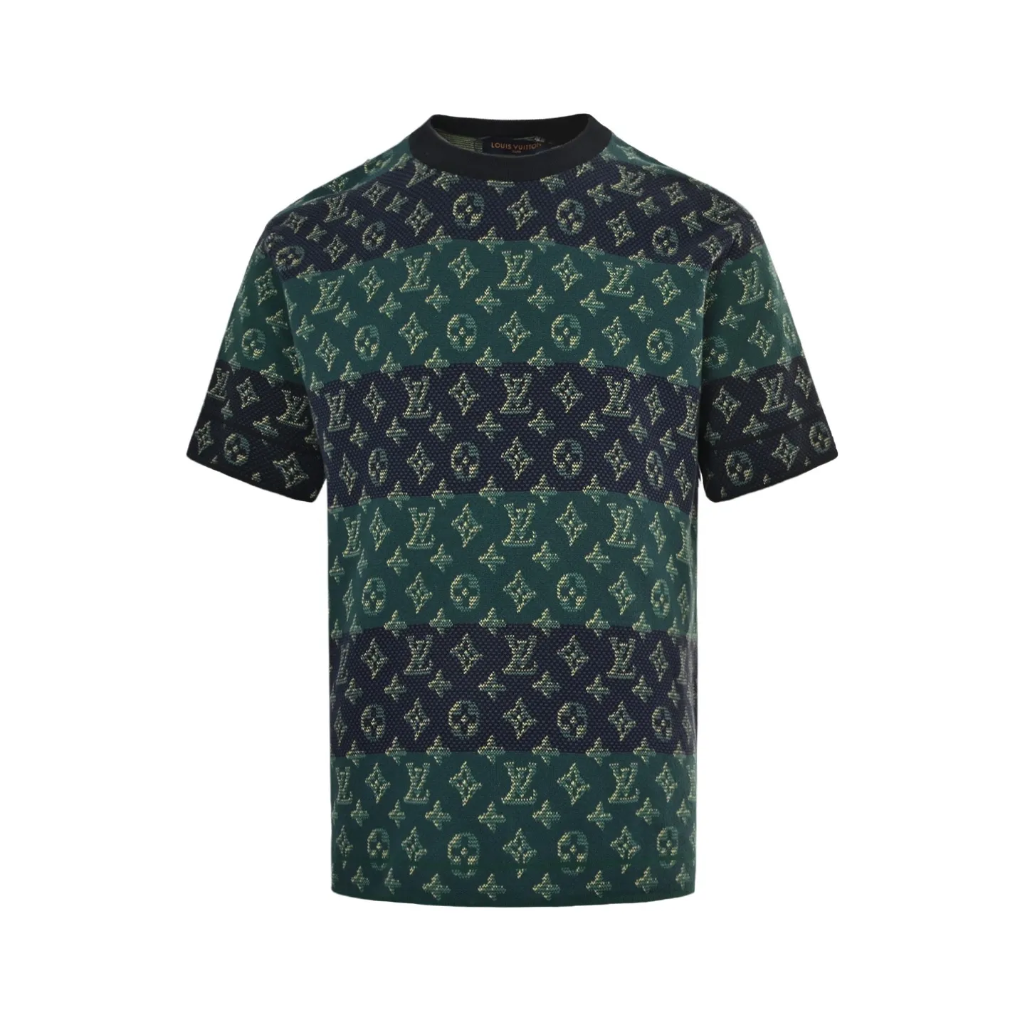Louis Vuitton/Louis Vuitton contrasting color old flower jacquard knitted short sleeves